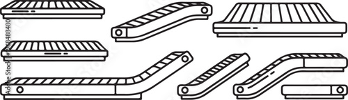 A collection of mechanical parts and tools including springs and clips Vector