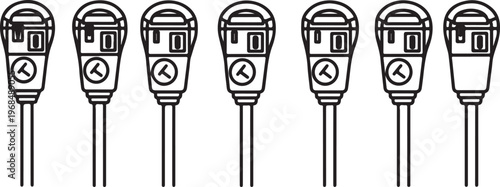 A series of seven minimalistic key designs with unique bow shapes Vector