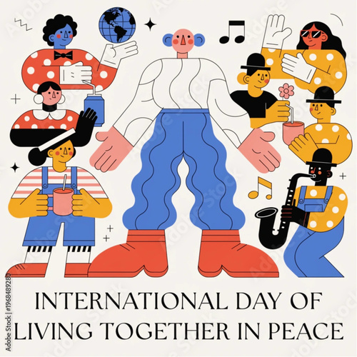International Day of Living Together in Peace – Unity and Harmony Concept Illustration