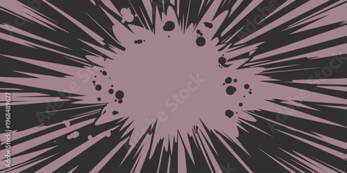 Vintage retro comics boom explsoion sunburst rays decoration background cartoon style illustration