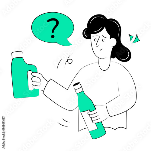 A doodle style illustration of choosing a product 
