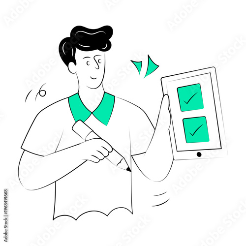 Hand drawn style illustration depicting a checklist

