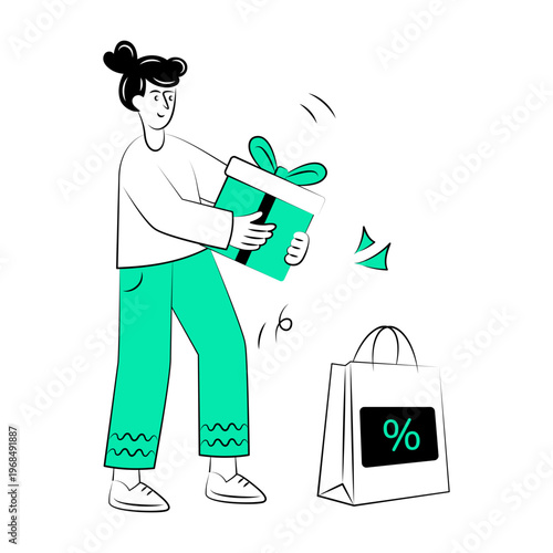 Doodle style illustration showing a sale offer

