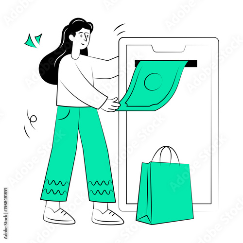 Doodle style illustration showing a cashback offer

