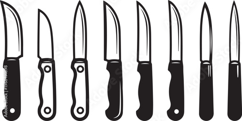 Assortment of black leather belts with buckles on a white background Vector