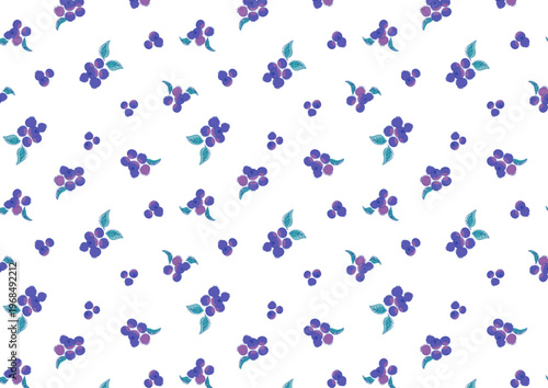 ゆるっとシンプルカジュアルなブルーベリーのパターン