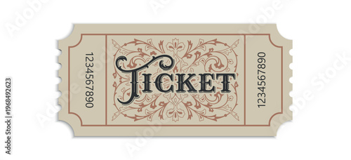Retro ticket - vector illustration
