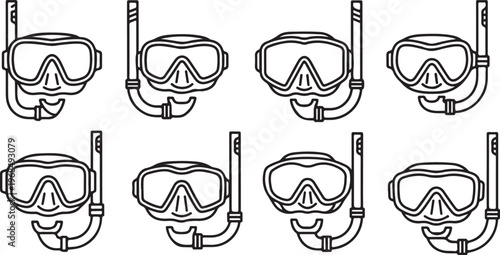 Diagrams of different types of knots used in sailing and ropework Vector