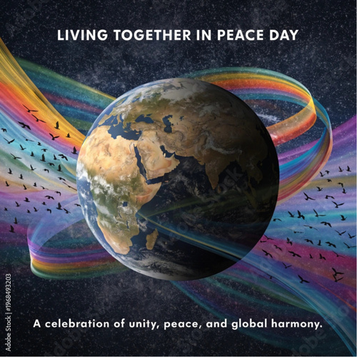 Global Peace and Unity Background for Living Together in Peace Day