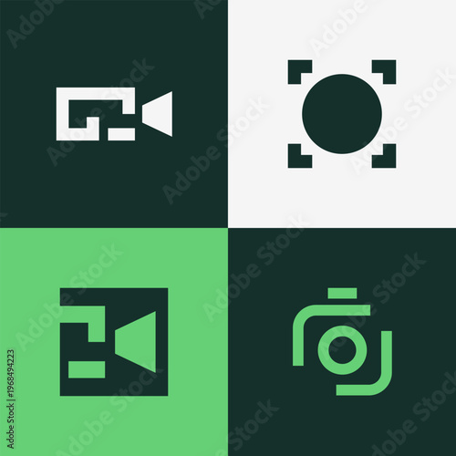 Minimalist Camera Logo Bundle Modern Photography Studio Media Brand Identity Clean Vector Set