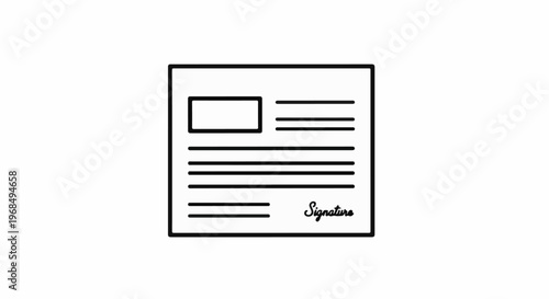 A document with lines of text and a signature line