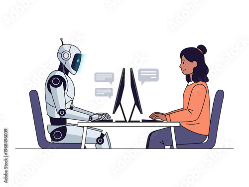 ai artificial intelligence robot process modern technological intelligence illustration