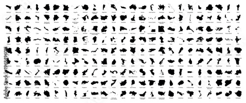 All Complete Countries Map of the World Perfect Icons . A complete maps of the world. Every single country map are listed and isolated with names.