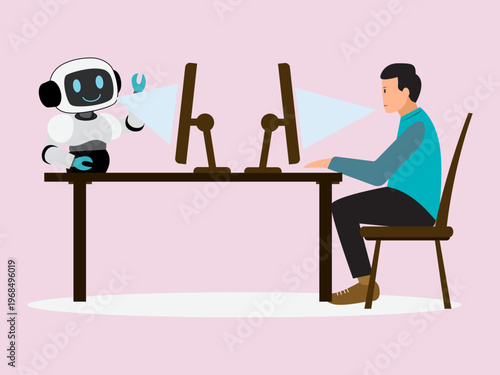 ai artificial intelligence robot process modern technological intelligence illustration