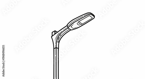 An artistic line drawing of a street lamp post