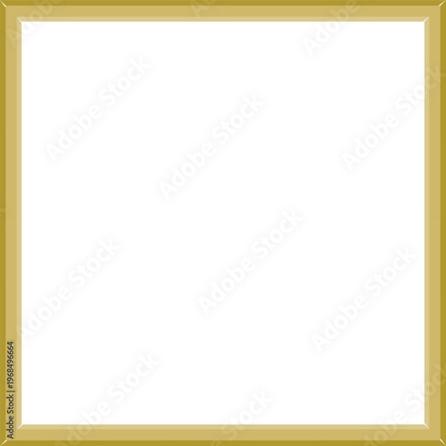 Elegant Square Gold Frame Isolated on Transparent Background