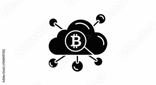 Cloud icon with a Bitcoin symbol and connected nodes