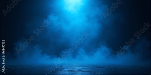 Dark storm clouds gather over a deep blue sea under a moody night sky where abstract textures of light and fog meet the natural power of the water