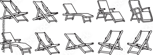 A collection of simple line drawings of different chair designs Vector