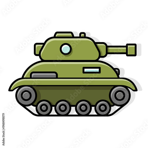 Cartoon Army Tank Illustration - Military Vehicle Doodle Art