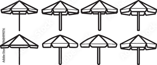 Minimalist line art depicting various types of chairs and seating furniture Vector