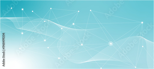 Network connection. Abstract mesh, molecular plexus line and cyberspace. abstract blue background with lines