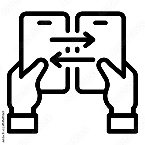 Mobile Peer to Peer Transfer Line Icon