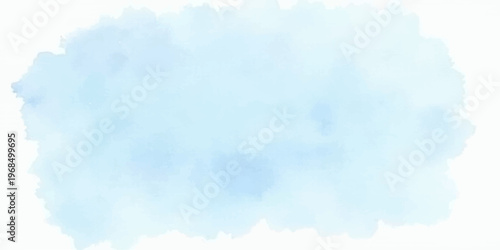 An abstract summer sky features fluffy white clouds drifting across a bright blue watercolor background to create a beautiful and clear atmosphere of heavenly nature