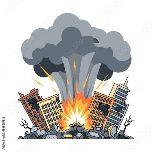 Destruction Cityscape Explosion