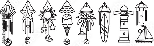 A collection of unique and creative lamp designs with varying styles and lighting options Vector