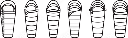 Six different types of carabiners used in climbing and outdoor activities Vector