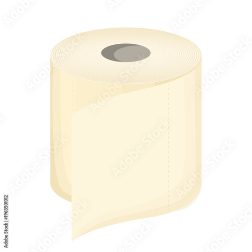 Cartoon Cute Toilet Paper Roll Vector Illustration