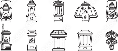 Illustrations of iconic historical and cultural lamps from around the world Vector