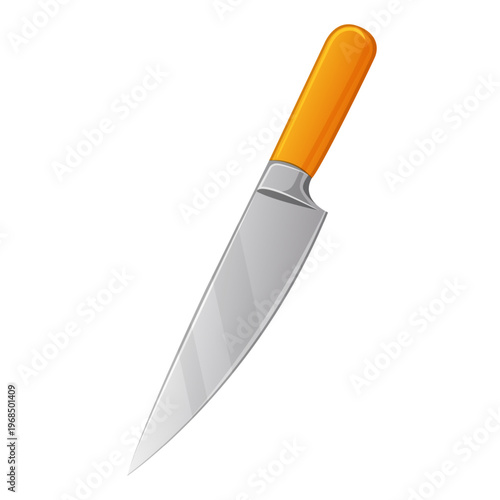 Cute Cartoon Kitchen Knife Vector Illustration