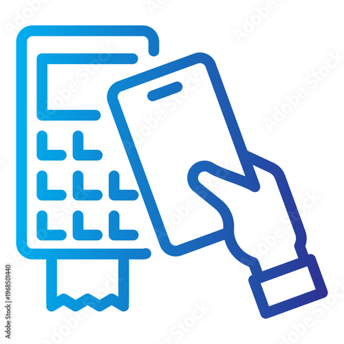 Mobile POS Payment Gradient Line Icon
