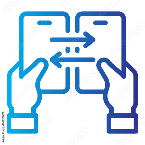 Peer to Peer Payment Gradient Line Icon