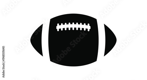 A simple black silhouette of an american football sharply defined silhouette