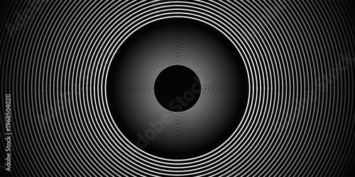 Cuadro en lienzo Create a bold look with a centric circle background featuring vector graphics of sound waves