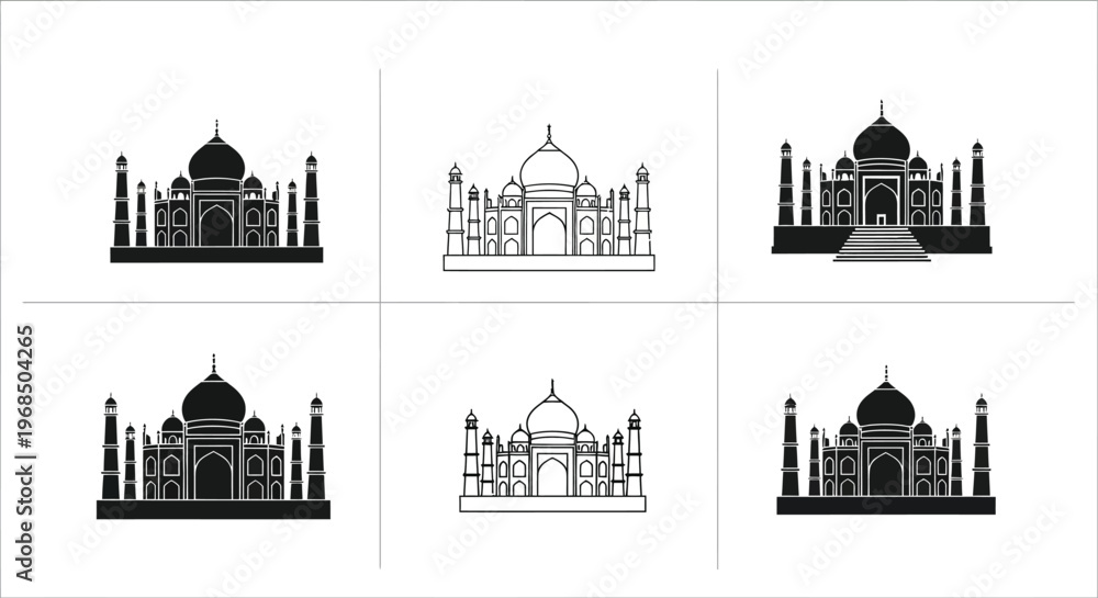 Naklejka premium Taj Mahal, a famous landmark in Agra, India. 