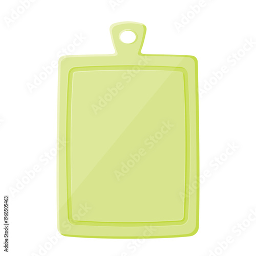 Cute Cartoon Green Cutting Board Vector Illustration