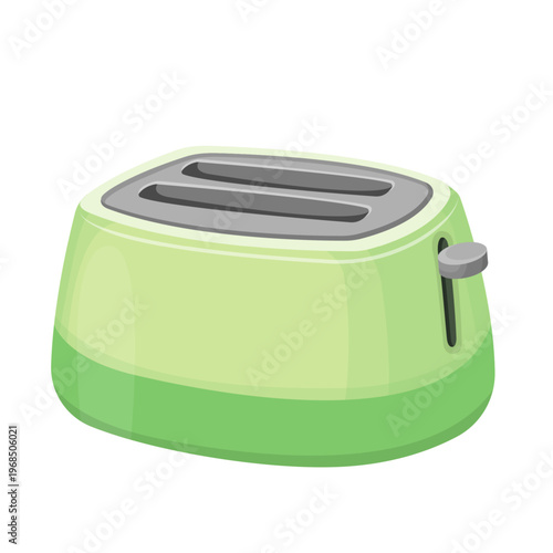 Cute Cartoon Light Green Toaster Vector Illustration