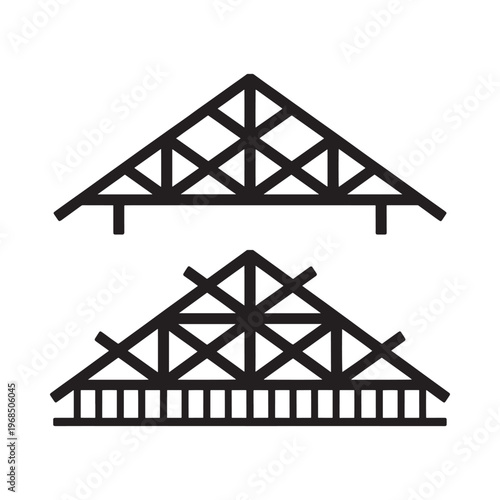 Black and white illustration of two different roof truss structures