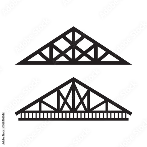 Geometric roof truss diagrams showcasing structural engineering and architectural designs