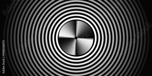 Create a bold look with a centric circle background featuring vector graphics of sound waves.eps,10