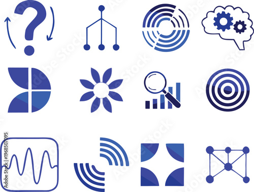 Critical thinking icon set