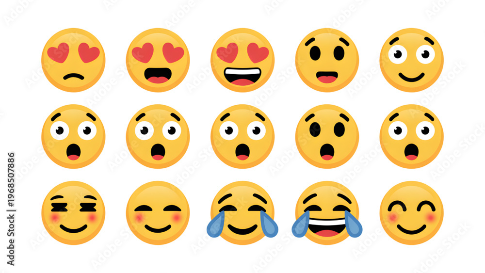 Fototapeta premium Emojis Faces Expressions Emotions