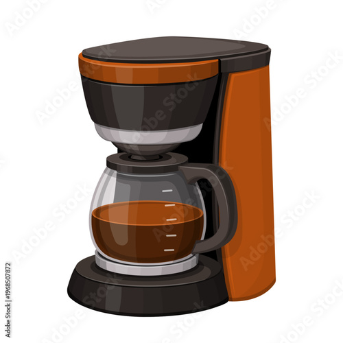 Cartoon Kitchen Tool Coffee Maker Vector Illustration