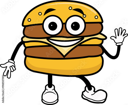 Cartoon Character Burger Illustration 