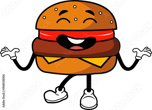 Cartoon Character Burger Illustration 