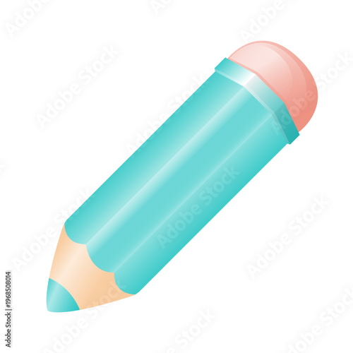 Cute Cartoon Colorful Wooden Pencil Vector Illustration